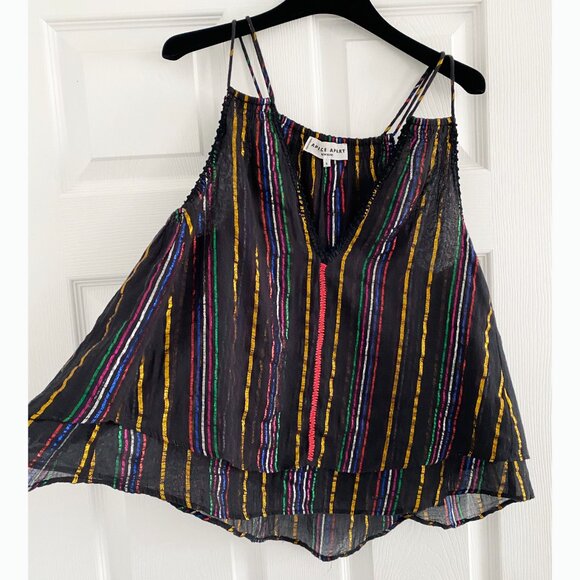 Apiece Apart "Luna" Striped Top in Black, size 6 - Picture 7 of 10